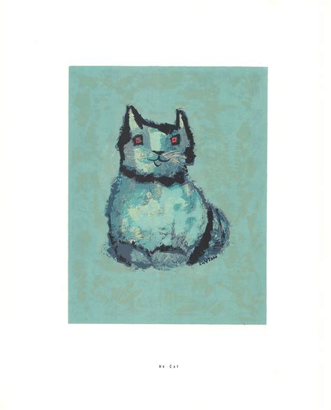 He Cat By Margaret Layton 17 X 21 Inches Offset Lithograph Hand Col