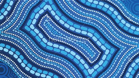 Dot art aboriginal blue background - Download Graphics & Vectors