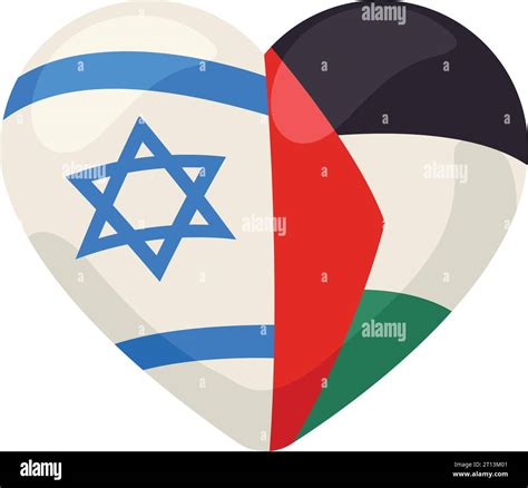 Israel And Palestine Flags In Heart Stock Vector Image Art Alamy