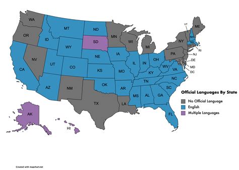 Official Languages By US State R MapPorn