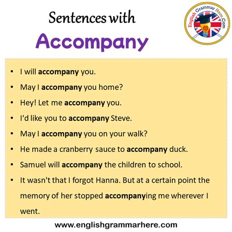 Accompany in a Sentence in English Archives - English Grammar Here