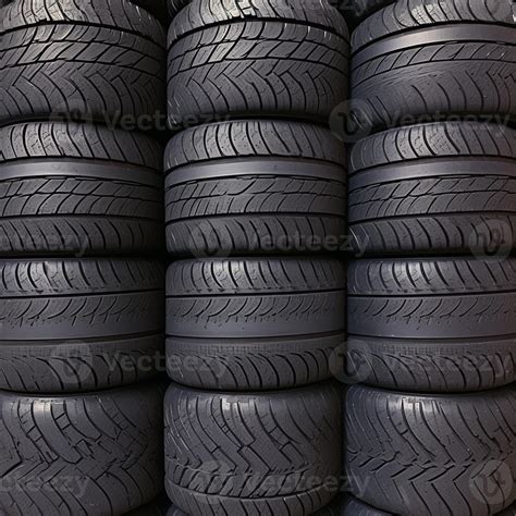 AI Generated Background Texture Created By Stacked Black Rubber Car