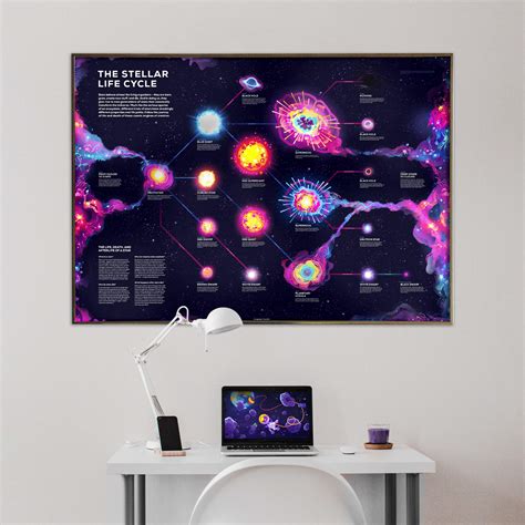 Stellar Life Cycle Poster – Shiny Foil Infographic – the kurzgesagt shop