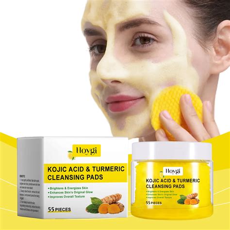 Maxiaoxia Turmeric Cleansing Pads Tumeric Kojic Acid Face Pads Exfoliating Pads For Dark Spots