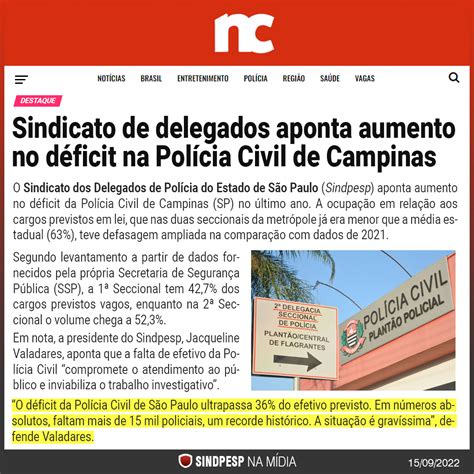 Jornal Not Cias De Campinas Levantamento Do Sindpesp Utilizado Para