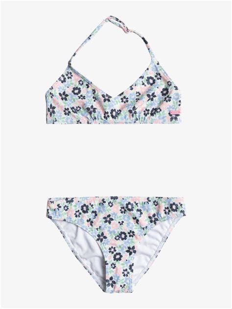 Dreamer Triangle Two Piece Bikini Set For Girls 6 16 Roxy