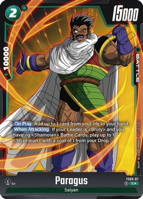 Paragus Fs Bonus Pack Alternate Art Starter Deck Broly