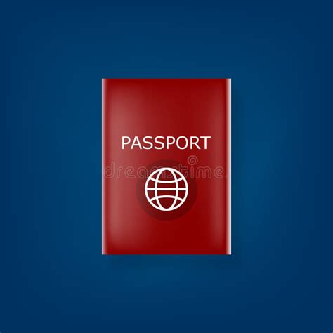 Vector Red International Passport Cover Design Template Isolated On