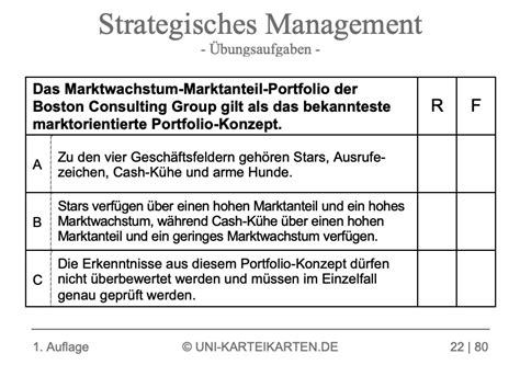 Strategisches Management Karteikarten Set Ben Digital Uni