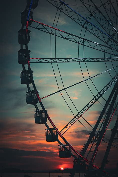 Ferris Wheel Attraction Colorful Booths HD Wallpaper Peakpx