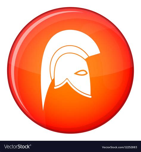 Roman Helmet Icon Flat Style Royalty Free Vector Image