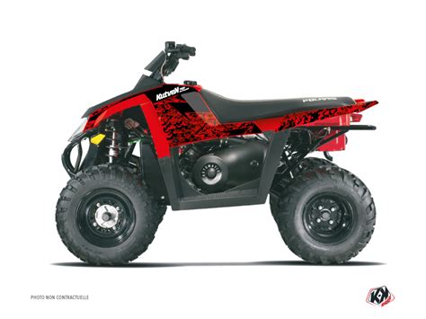 Polaris Scrambler Atv Predator Graphic Kit Red Black Kutvek Kit