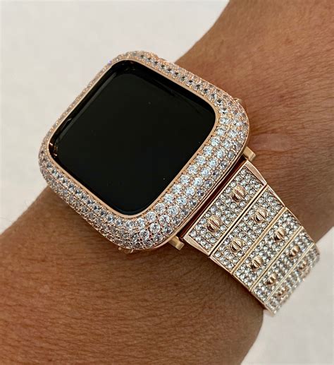 Rose Gold Apple Watch Band Swarovski Crystal 38mm 40mm 41mm Etsy