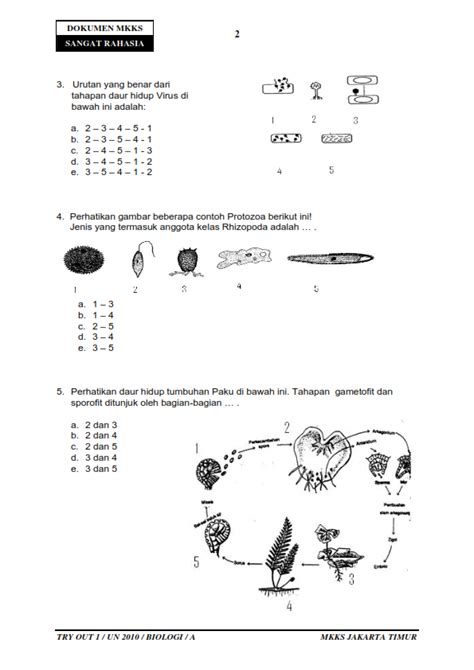 Biologi Gonzaga Try Out 3 Biologi Jakarta