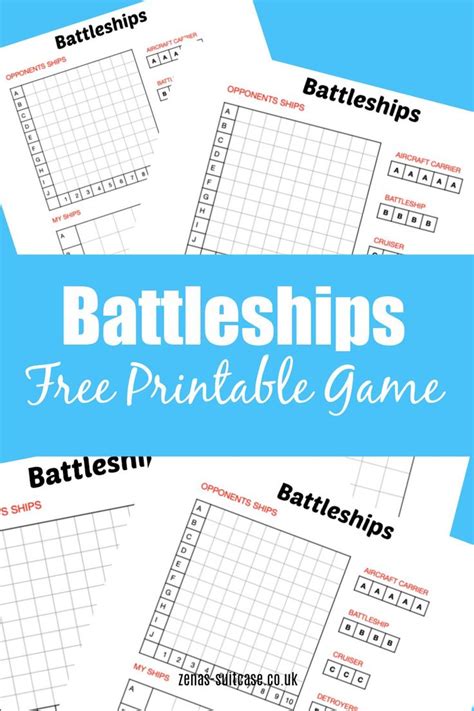 battleship game printables with the words battleship on it and four ...