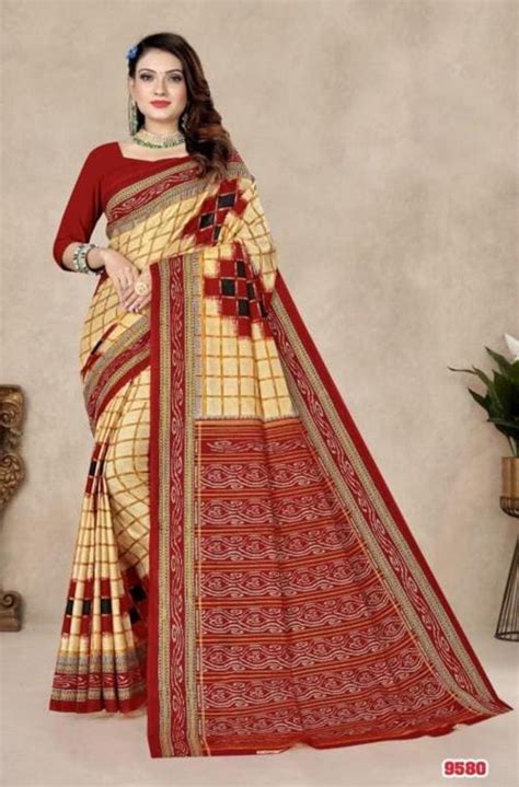 Buy Pasapalli Women Maroon Printed Pure Cotton Sambalpuri Saree Online