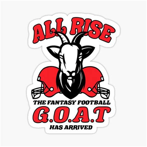 Fantasy Football All Rise Funny Goat Sticker For Sale By