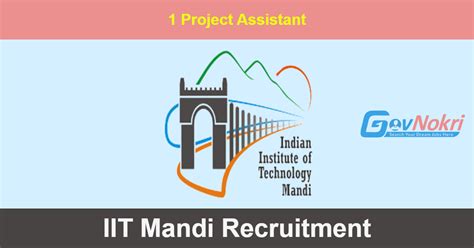 Iit Mandi Hiring Notification For Post Of Project Assistant