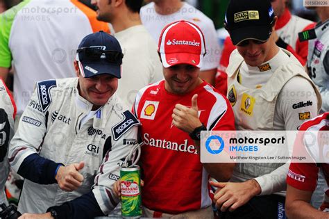 L To R Rubens Barrichello BRA Williams With Felipe Massa BRA