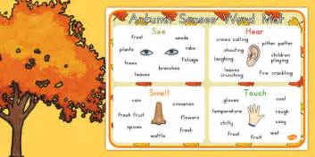 Autumn Senses Word Mat Teacher Made