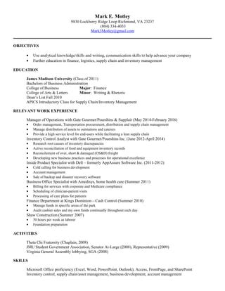 Mark S Resume Pdf