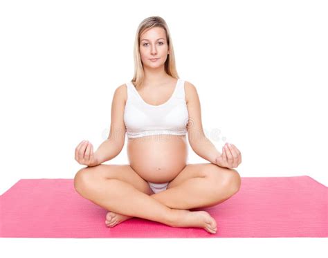 Workout And Meditation During Pregnancy Stock Image Image Of Awaiting