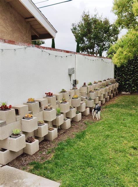 List Of Cinder Block Succulent Wall For Small Space Home Decorating Ideas