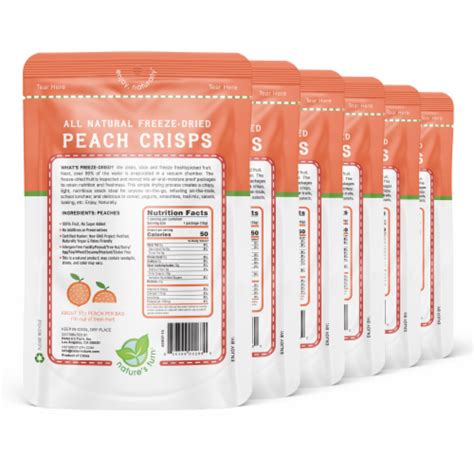 Natures Turn Freeze Dried Peach Crisps 34g 1 20oz Multipack 6 Ct