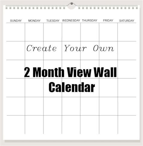 2 Month View Spiral Wall Calendar 12 X 12 Inches Closed 12 X 24 Opened