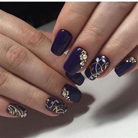 30 Dark Blue Nail Art Designs Nenuno Creative