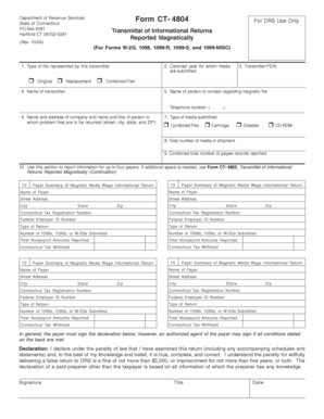 Fillable Online Ct CT 4804 Transmittal Of Informational Returns