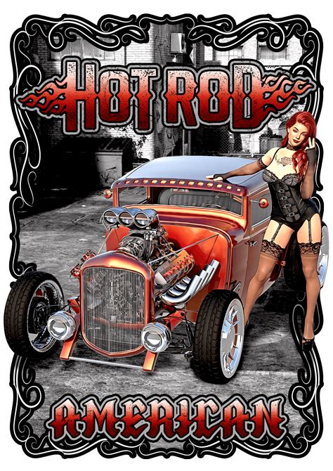 Hot Rod Poster 3D Render, Digital Art by artworksimpson