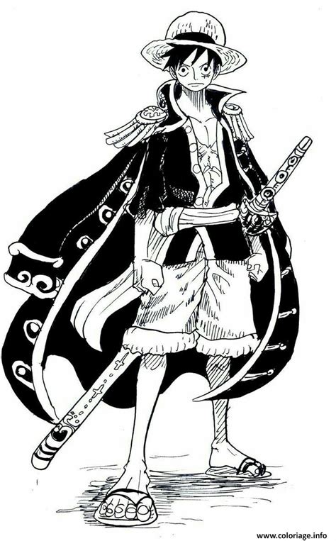 Coloriage Monkey D Luffy Cool Outfit One Piece Manga JeColorie