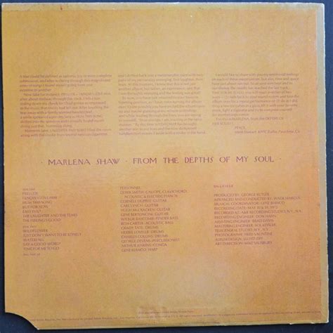 Marlena Shaw From The Depths Of My Soul Lp Hip Tank Records