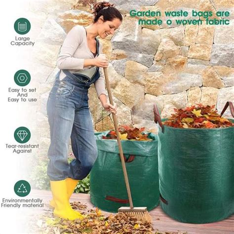 Outils de jardinage Sac à déchets de jardin robuste de grande capacité