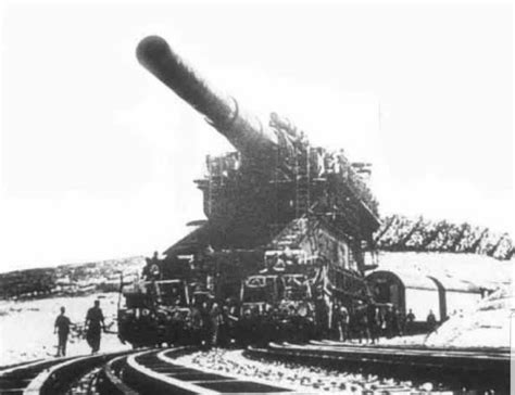 Schwerer Gustav, the German 80 cm railway gun brought in by the Germans to destroy Sevastopol ...