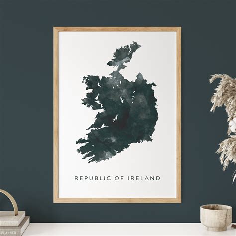 Republic Of Ireland Map Watercolour Print Watercolor Map Etsy Ireland