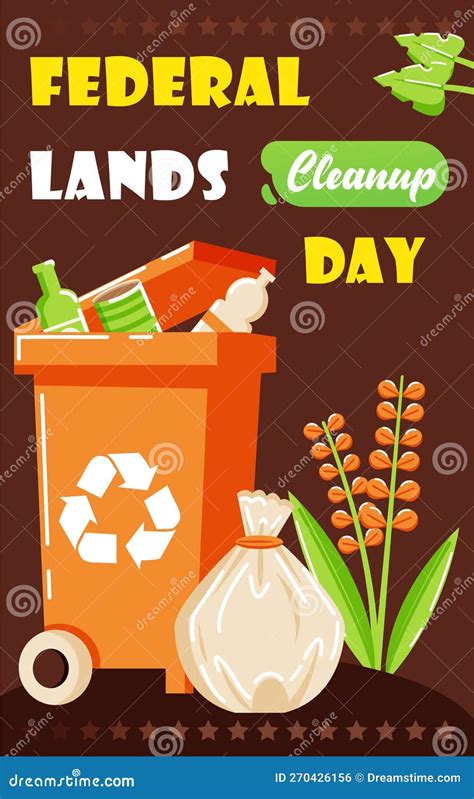 Federal Lands Cleanup Day Throw Trash In The Trash Stock Vector