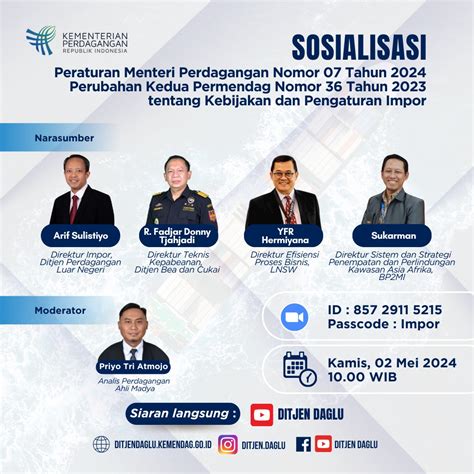 Sosialisasi Permendag No Tahun Tentang Perubahan Kedua