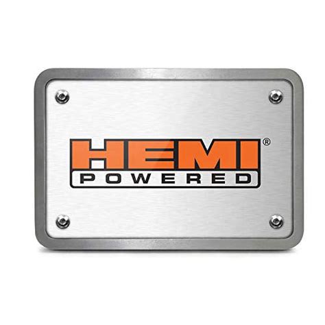 Hemi Powered Logo Uv Graphic Brushed Silver Billet Aluminum Inch Tow