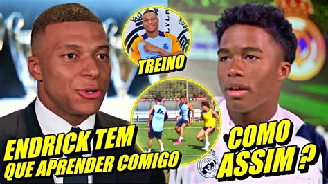 ABSURDO MBAPPÉ MANDA RECADO PARA ENDRICK QUE NEM ACREDITA E MAIS