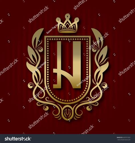 Golden Royal Coat Arms Medieval Style Stock Vector Royalty Free 629757332 Shutterstock