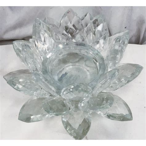 Swarovski Cut Crystal Water Lily Candle Holder Chairish