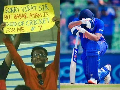 Viral Picture Of An Indian Fan Supporting Babar Azam Over Virat Kohli