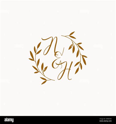 Nh Initial Wedding Monogram Logo Design Stock Vector Image Art Alamy