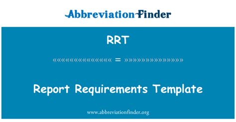 Rrt Definition Report Requirements Template Abbreviation Finder