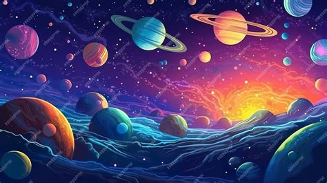 Planetas De Fondo Abstracto Y Sistema Solar Viaje Celestial Con Una Intrincada Ilustración De