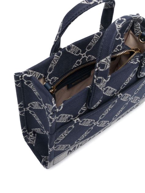 Michael Michael Kors Gigi Empire Logo Jacquard Tote Bag In Blue ModeSens