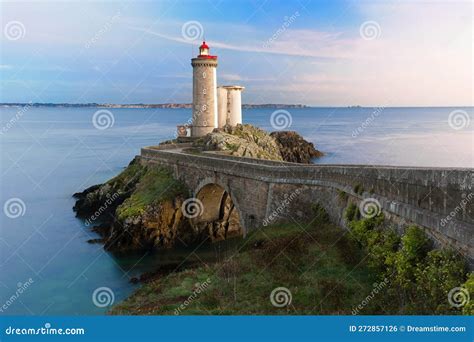 Phare Du Petit Minou At Sunset Brittany France Stock Photo Image Of