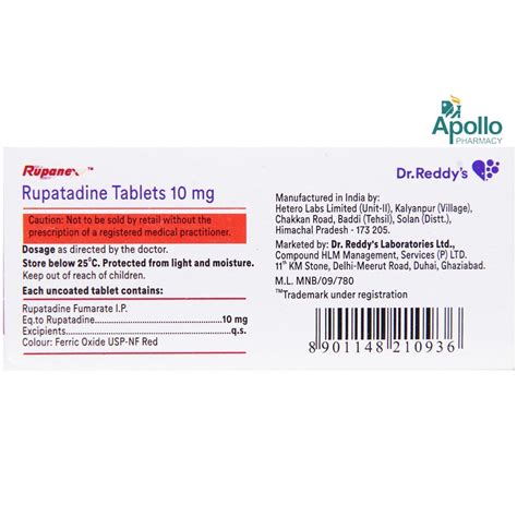 Rupanex Tablet S Price Uses Side Effects Composition Apollo